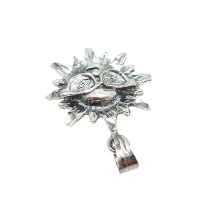 925 Sterling Silver Vintage Mexico Sun Face w/Glasses Pendant