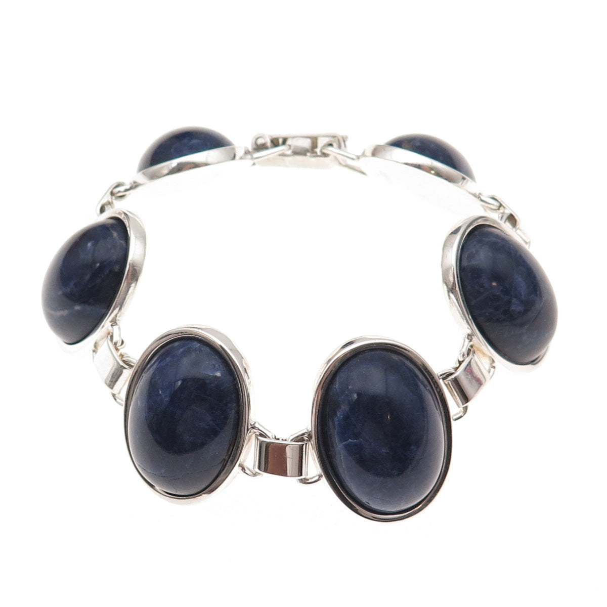 Lutz & Weiss 925 Sterling Silver Vintage West Germany Real Sodalite Bracelet 7"