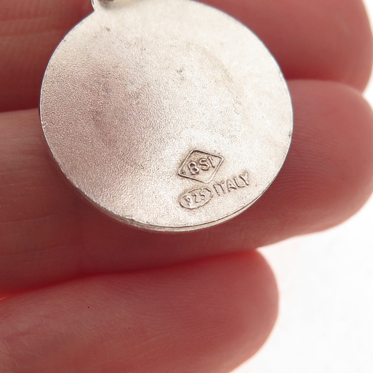 925 Sterling Silver Vintage Italy St. Lazarus Religious Medal Charm Pendant