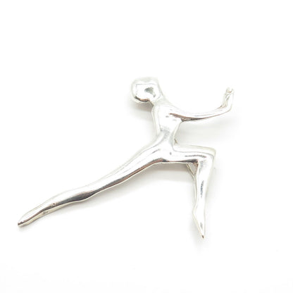 925 Sterling Silver Vintage Mexico Gymnast Girl Pin Brooch
