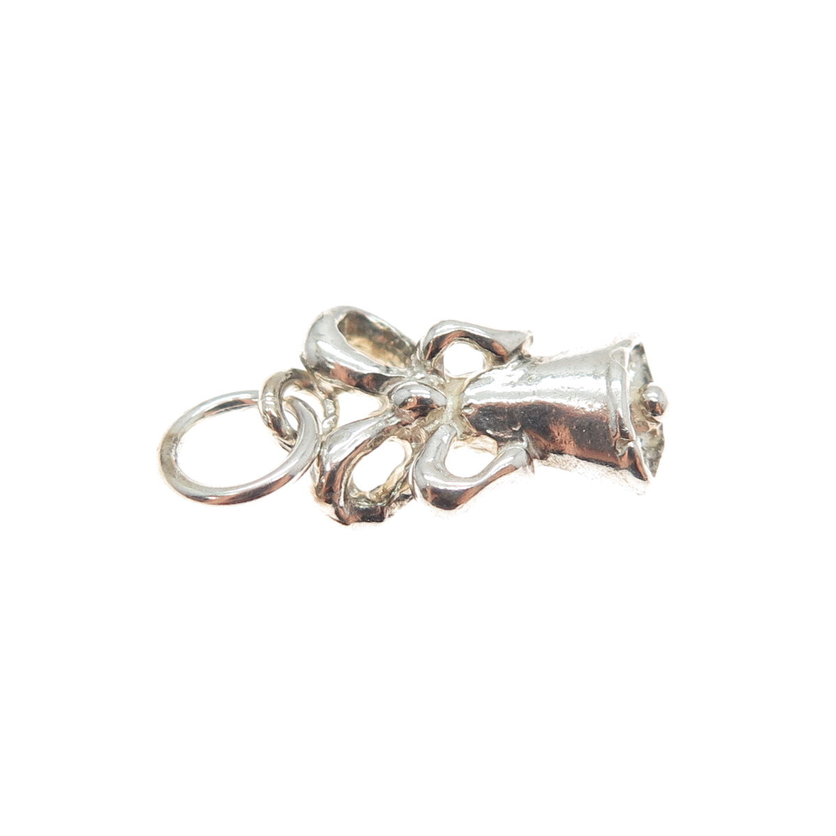 WALDECK 925 Sterling Silver Vintage Bow Bell Minimalist Charm Pendant