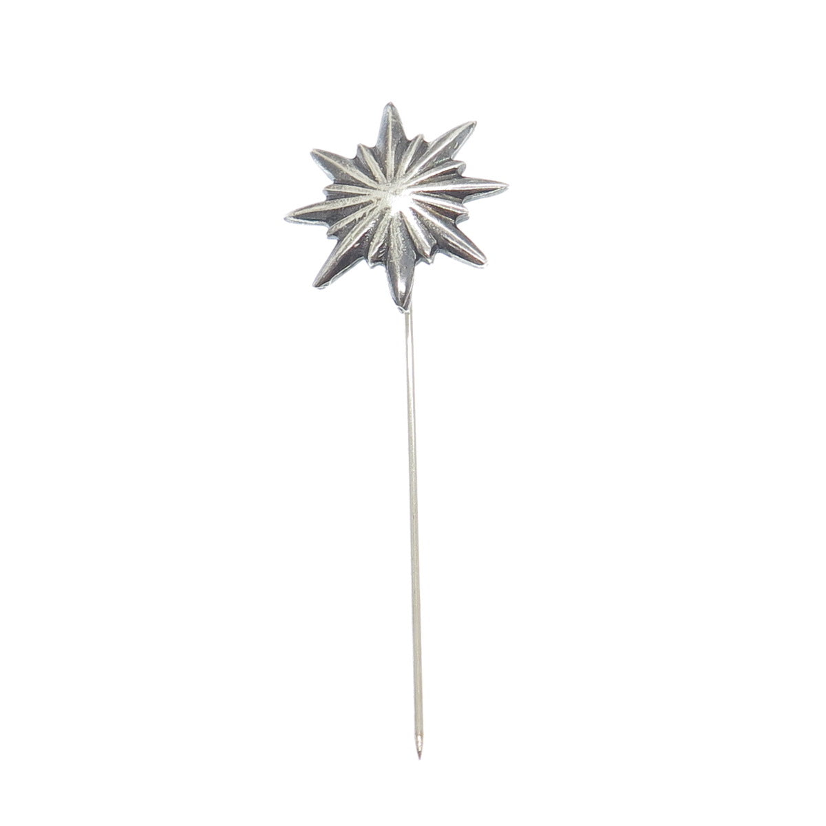 925 Sterling Silver Vintage Christmas Star of Bethlehem Oxidized Lapel Pin