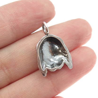 925 Sterling Silver Vintage Dog's Head Charm Pendant