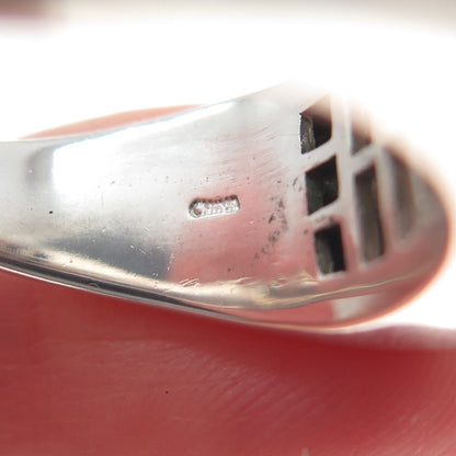 MEDA 925 Sterling Silver Radiant-Cut Shaped C Z Wavy Ring Size 8