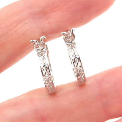 Chuck Clemency 925 Sterling Silver Real Round-Cut Tanzanite Hoop Earrings