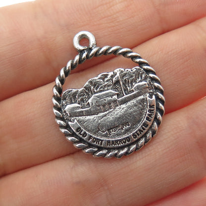 925 Sterling Silver Vintage Old Fort Harrod State Park Kentucky Mini Pendant