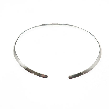 Sajen 925 Sterling Silver Vintage Modernist Swirl Choker Necklace 14-16"