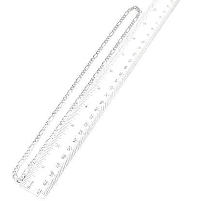 925 Sterling Silver Italy Figaro Chain Necklace 20"