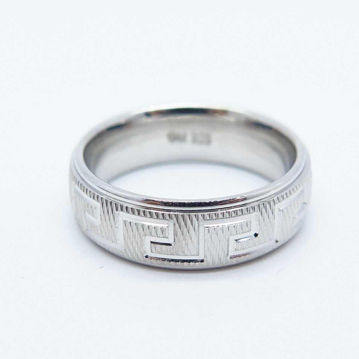 925 Sterling Silver Greek Maze Band Ring Size 5.75
