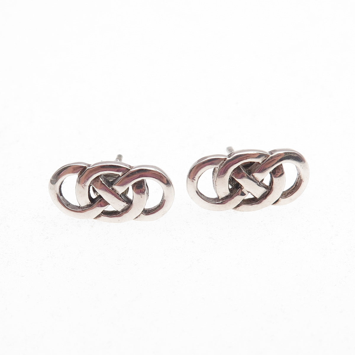 925 Sterling Silver Vintage Celtic Infinity Knot Oxidized Earrings