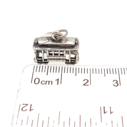 MAISELS INDIAN 925 Sterling Silver Vintage SF Cable Car 3D Mini Charm Pendant