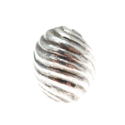 925 Sterling Silver Vintage Mexico Modernist Wavy Ribbed Dome Ring Size 6