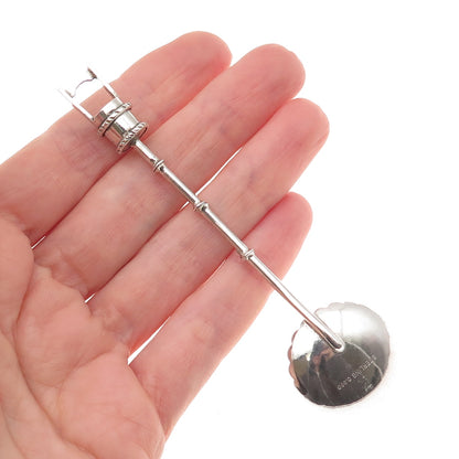 950 Silver Antique Japan Water Well Bucket Coffee Spoon