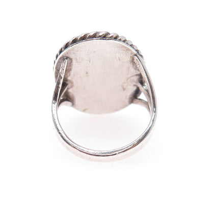 Old Pawn 925 Sterling Silver Vintage Southwestern Agate Tribal Ring Size 5