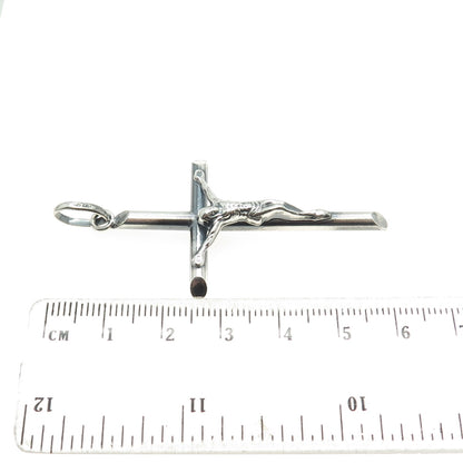 925 Sterling Silver Vintage Italy Crucifix Cross Religious Pendant