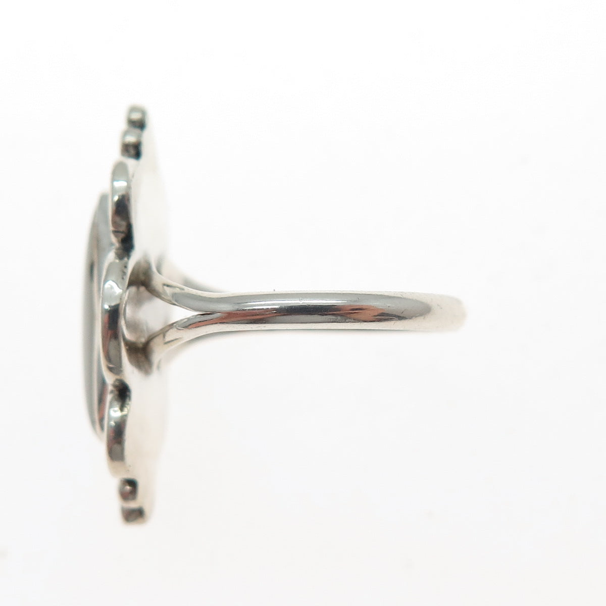 Old Pawn Sterling Silver Vintage Southwestern Chalcedony Tribal Ring Size 6.5