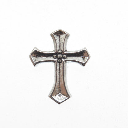 SUNWEST 925 Sterling Silver Vintage Cross Religious Oxidized Pendant