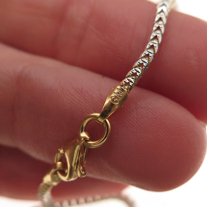 P. Lux 925 Sterling Silver Gold Plated Italy Franco Chain Necklace 18"