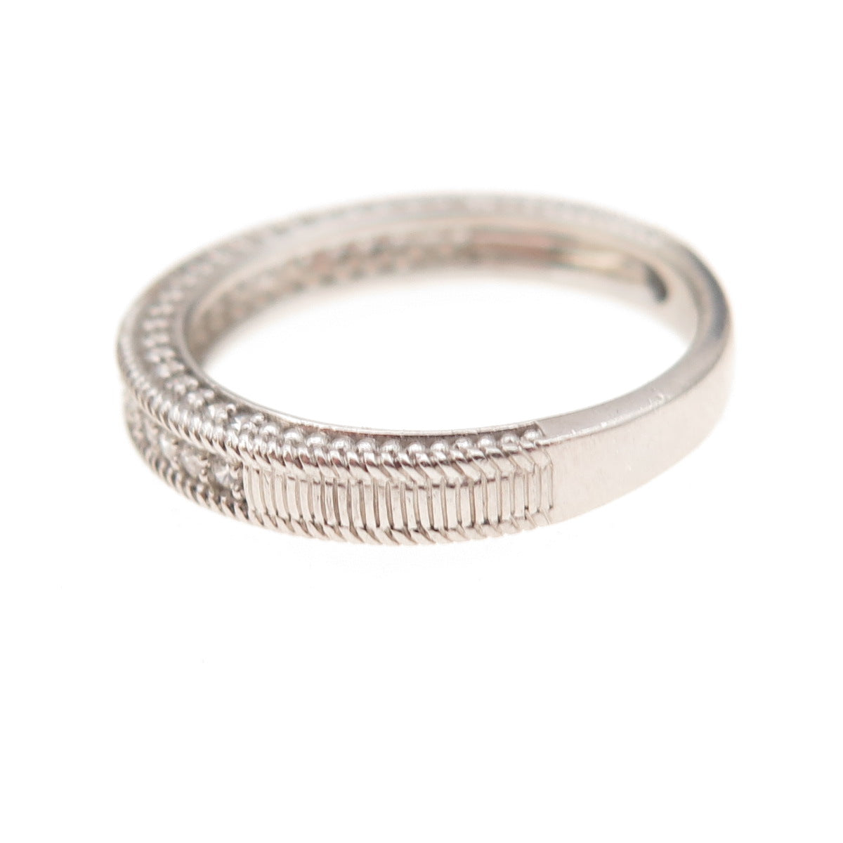 Judith Ripka 925 Sterling Silver C Z Bridal Wedding Band Ring Size 7