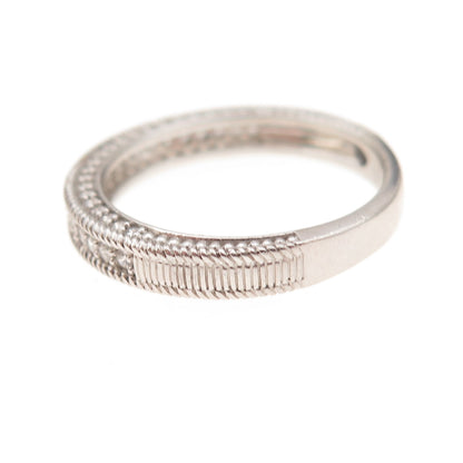 Judith Ripka 925 Sterling Silver C Z Bridal Wedding Band Ring Size 7