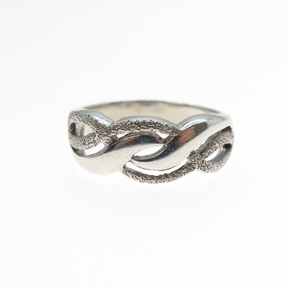 925 Sterling Silver Vintage Braided Ring Size 8