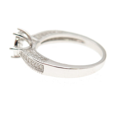 925 Sterling Silver Round-Cut C Z Engagement Ring Size 6.75