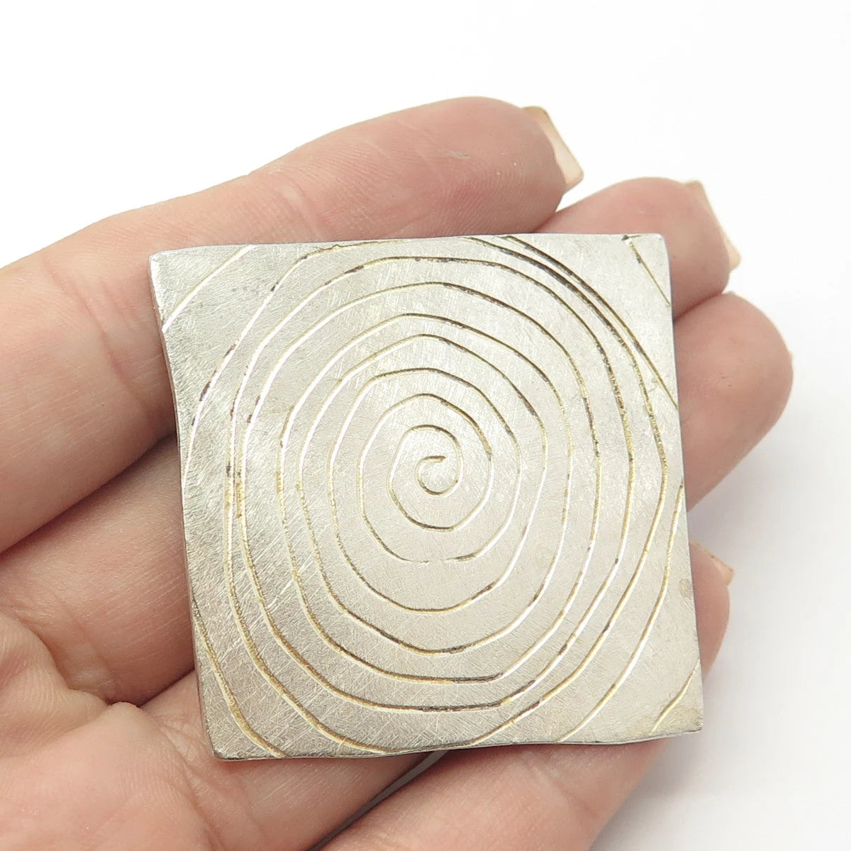 925 Sterling Silver Vintage Spiral Pin Brooch