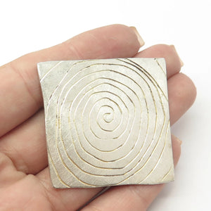 925 Sterling Silver Vintage Spiral Pin Brooch