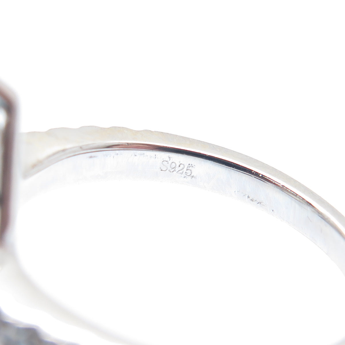 925 Sterling Silver Canary Pear-Cut & White Round-Cut Shaped C Z Ring Size 6.25