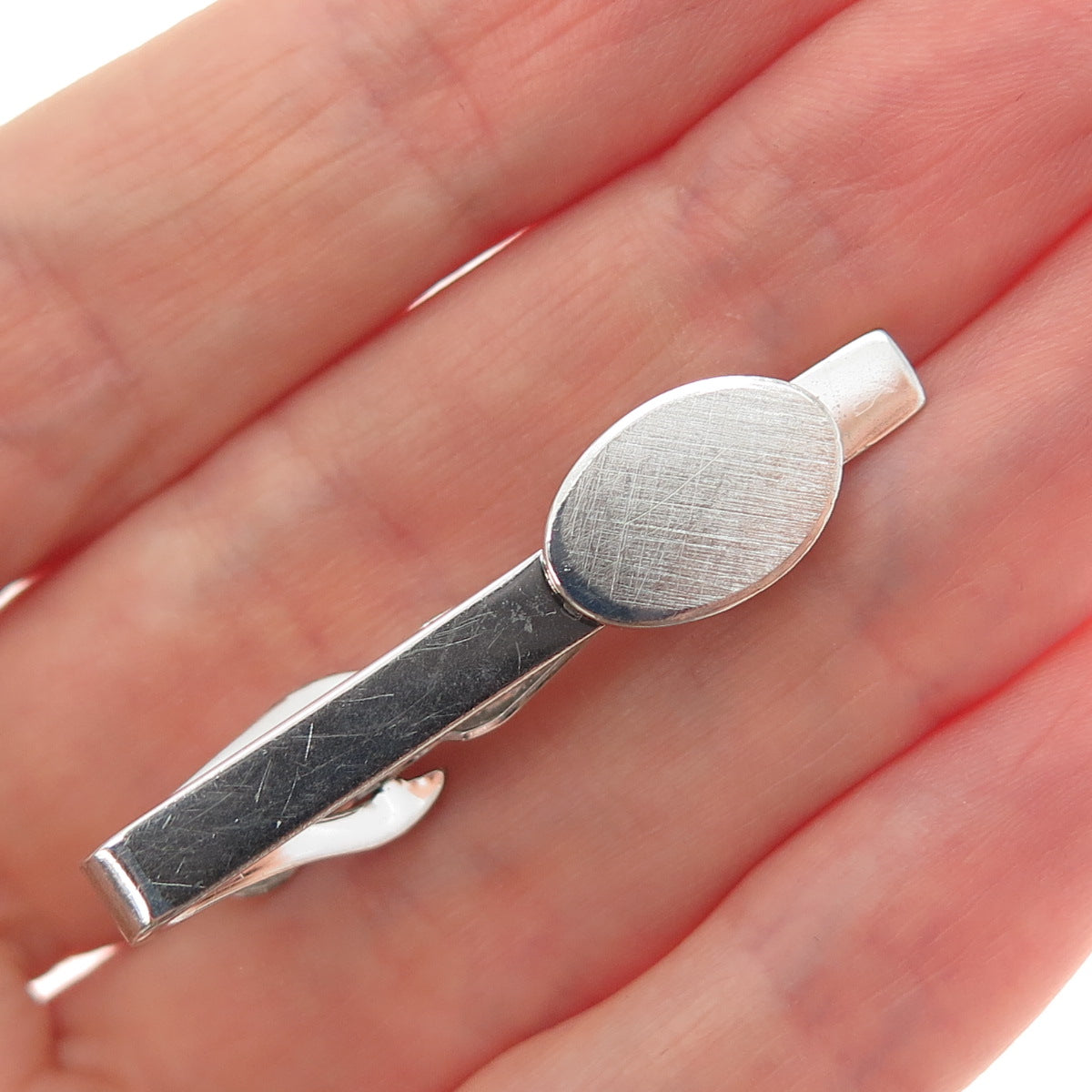 SWANK 925 Sterling Silver Vintage Engravable Tie Clip