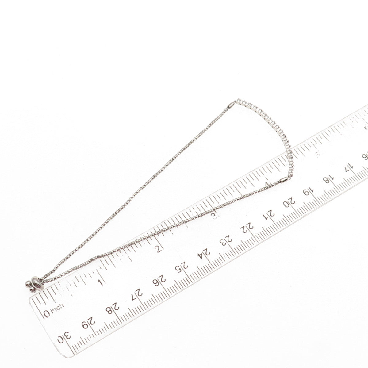 925 Sterling Silver Real Diamond Adjustable Bolo Round Box Link Bracelet 7-10"