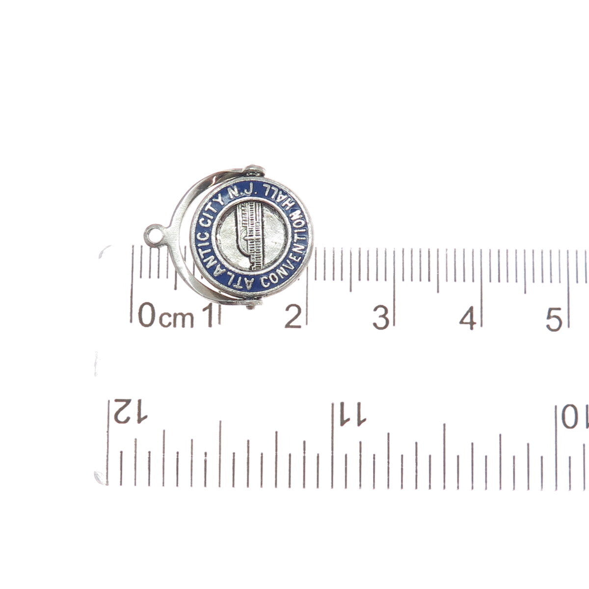 FRENCH & FRANKLIN Sterling Vintage Enamel Convention Hall Atlantic City Pendant