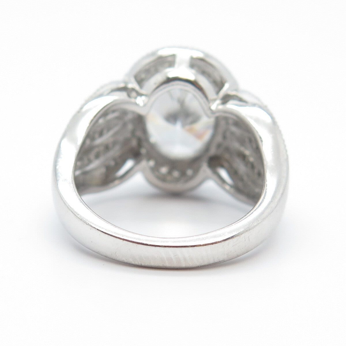 925 Sterling Silver Pave C Z Ring Size 5.25