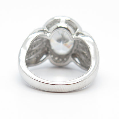 925 Sterling Silver Pave C Z Ring Size 5.25