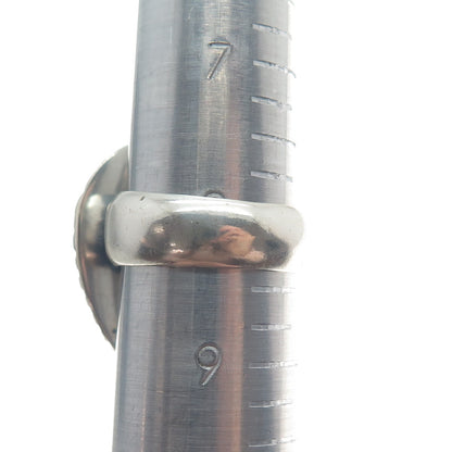 925 Sterling Silver Vintage Real Pear-Cut Purple Jasper Oxidized Ring Size 8.5