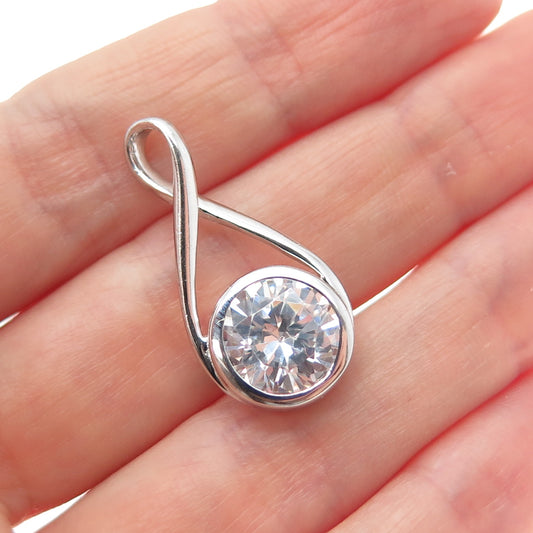 ATI ANNIKA WITT 925 Sterling Silver Round-Cut C Z Infinity Charm Pendant