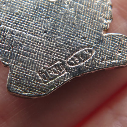 800 Silver Vintage Italy Enamel Bunny Cartoon Character Pendant