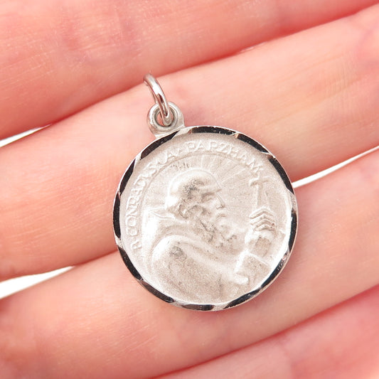 925 Sterling Filled Antique Saint Conrad of Parzham & Saint John Eudes Pendant