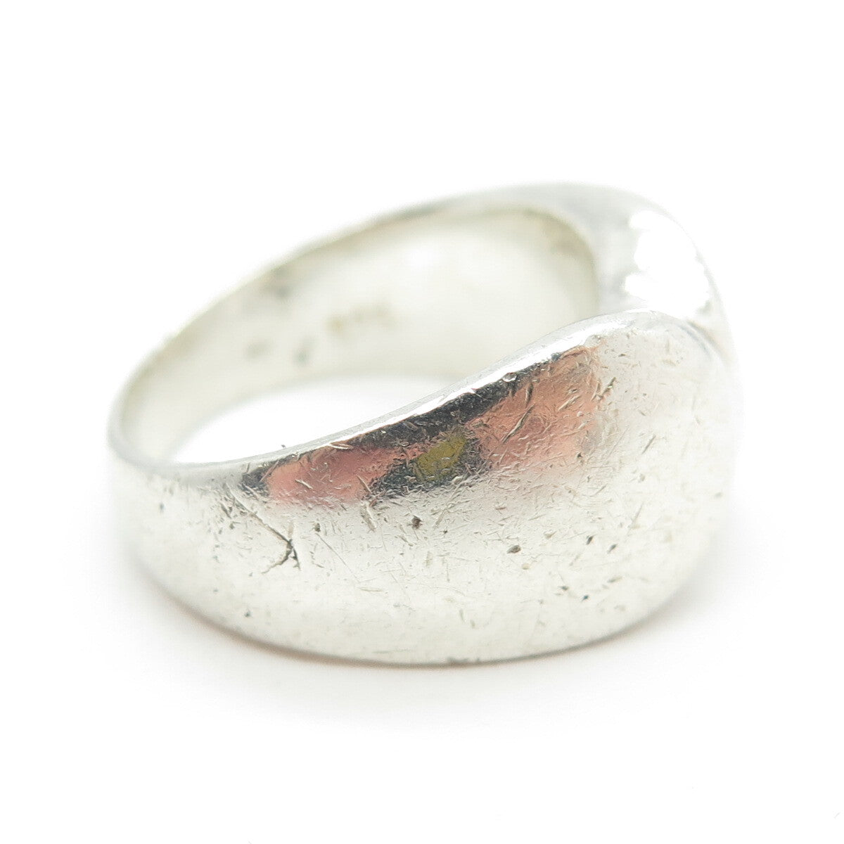925 Sterling Silver Vintage Modernist Hugs Ring Size 7.5