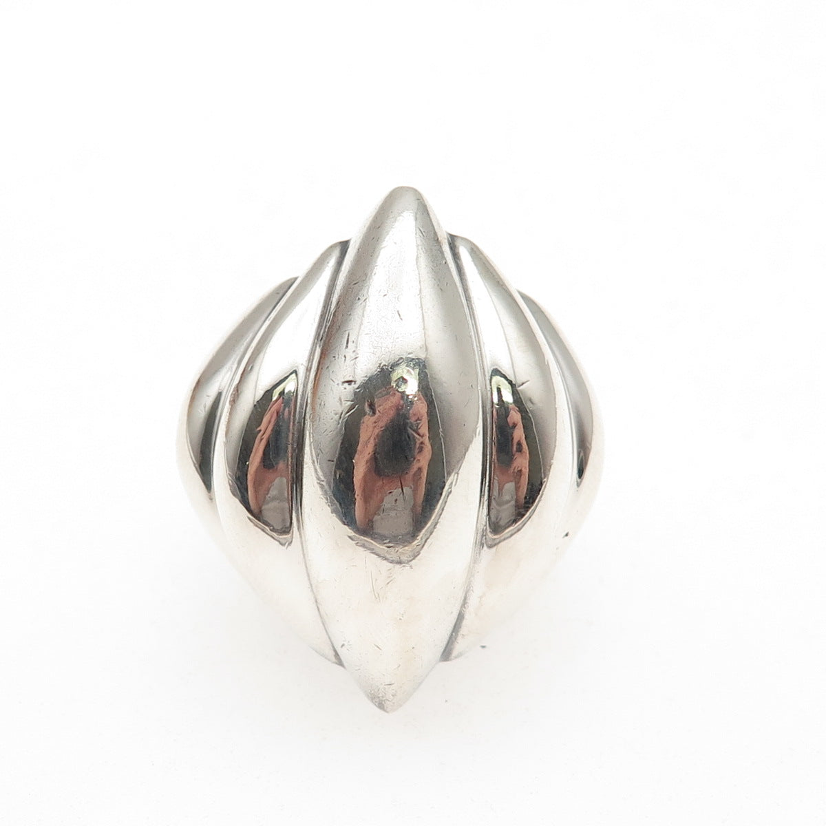 925 Sterling Silver Vintage Modernist Oxidized Ring Size 6.25
