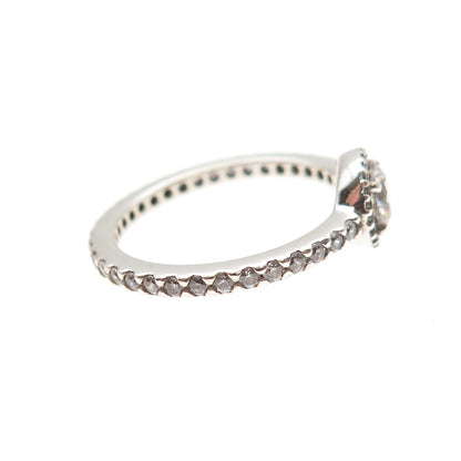 Pandora 925 Sterling Silver Round-Cut C Z Engagement Ring Size 6.25