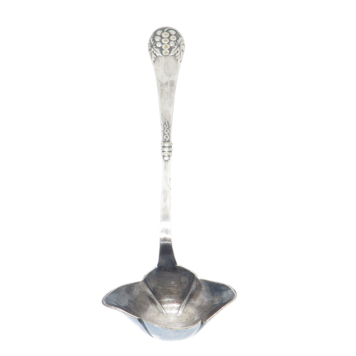 Silver-Tone Antique Denmark Grape & Leaf Sauce Ladle