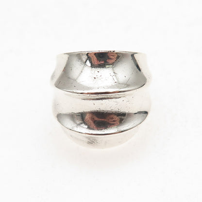 925 Sterling Silver Vintage Modernist Oxidized Ring Size 6.5