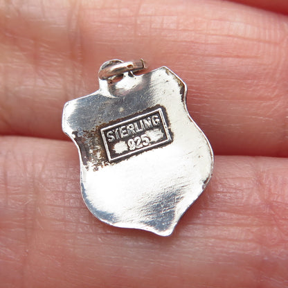 925 Sterling Silver Vintage Enamel Berchtesgaden Coat of Arms Minimalist Pendant