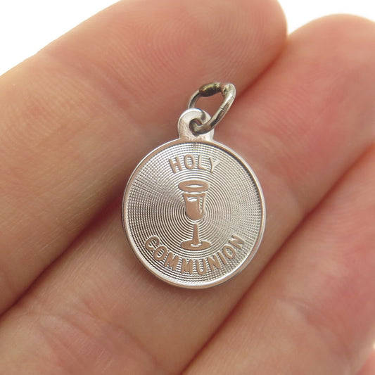 REMBRANDT 925 Sterling Silver Vintage Holy Communion Minimalist Charm Pendant