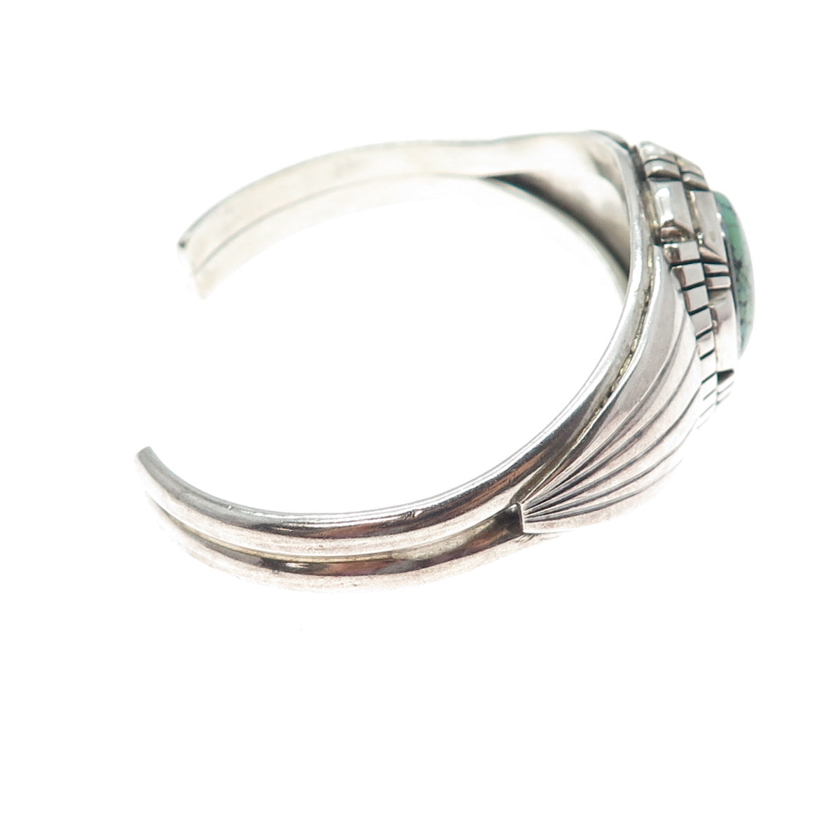 DINO GARCIA KEWA Old Pawn Sterling Vintage Turquoise Adjustable Bracelet 6.25"