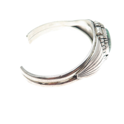 DINO GARCIA KEWA Old Pawn Sterling Vintage Turquoise Adjustable Bracelet 6.25"