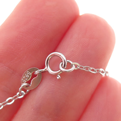 925 Sterling Silver Lab-Created Ruby Real White Topaz Swan Chain Necklace 18"
