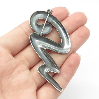 925 Sterling Silver Vintage Snake Handcrafted Pin Brooch