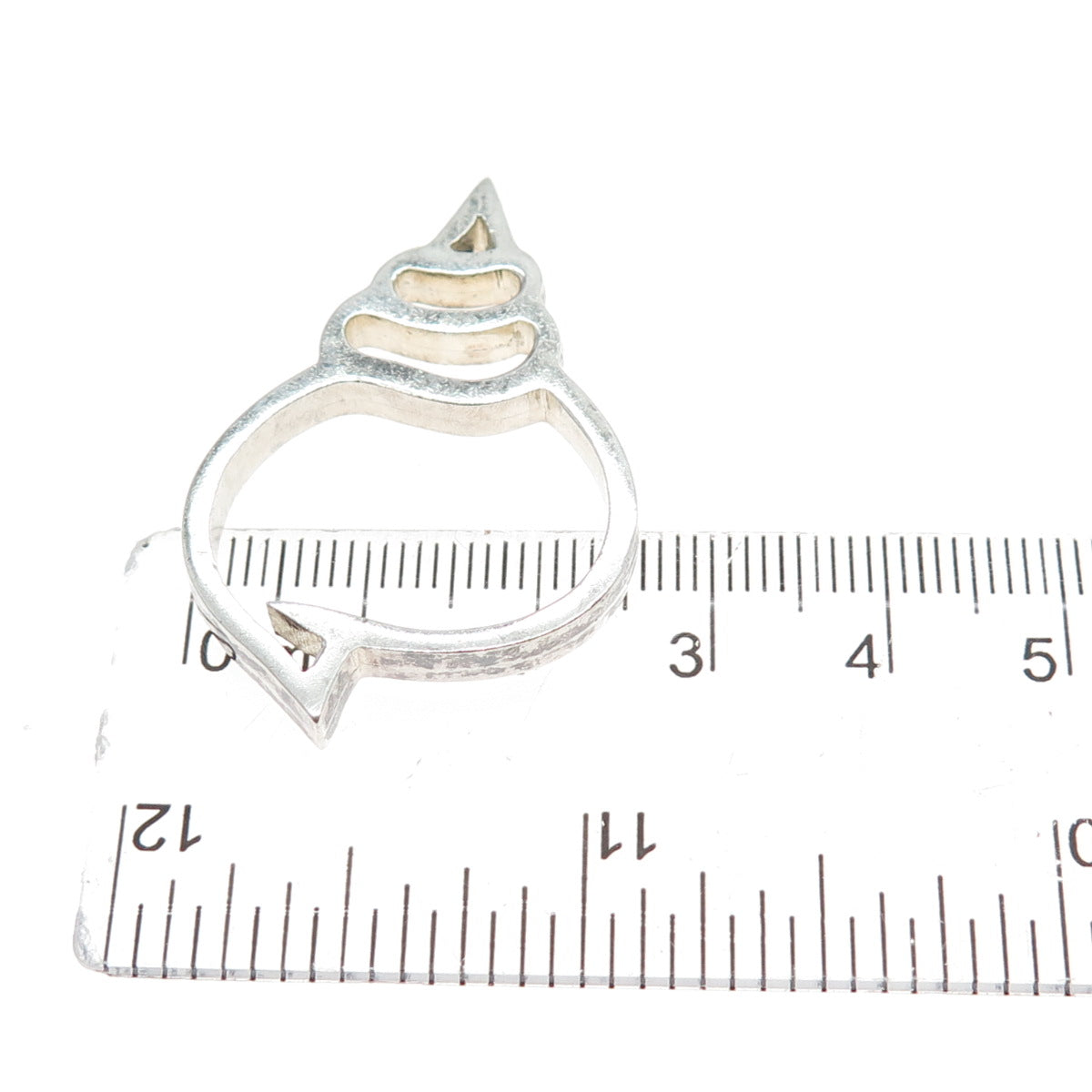 925 Sterling Silver Vintage Snail Shell Modernist Slide Pendant